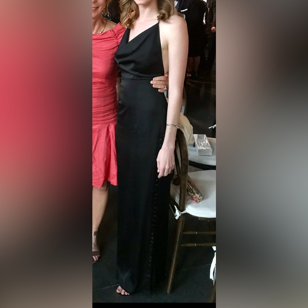 Fame and Partners Black Silk Dress